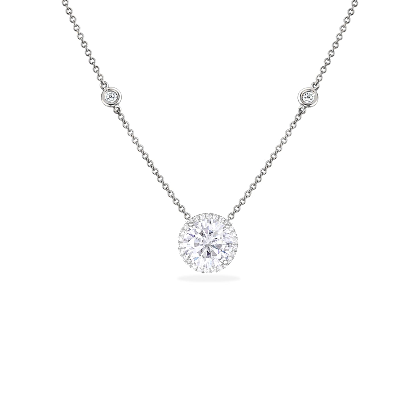Stunning 925 silver solitaire studded chain