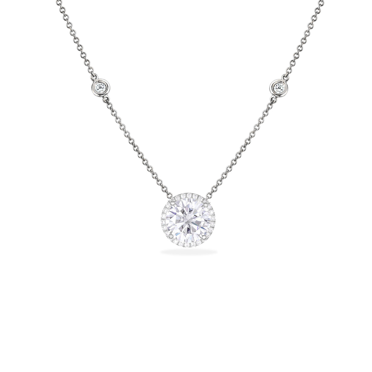 Stunning 925 silver solitaire studded chain