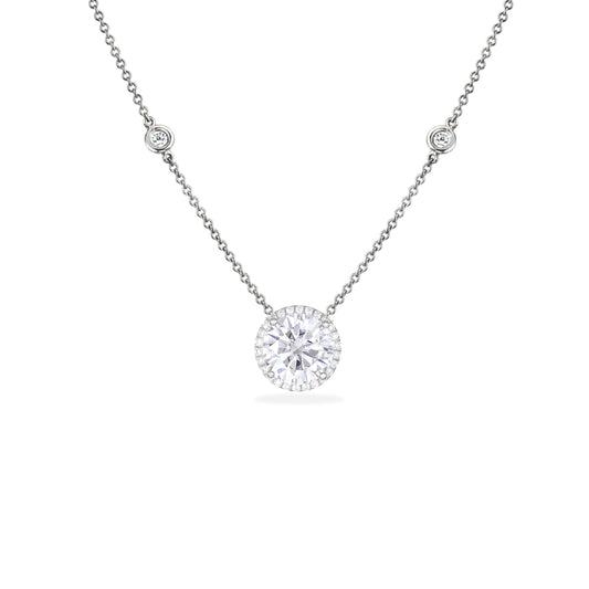 Stunning 925 silver solitaire studded chain