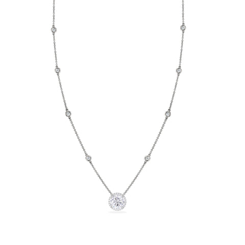 Stunning 925 silver solitaire studded chain