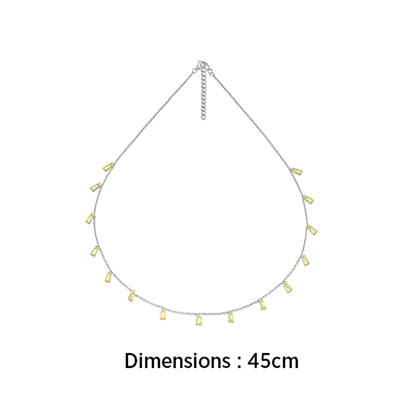 925 Silver Necklace with Dazzling Yellow Crystal Charms