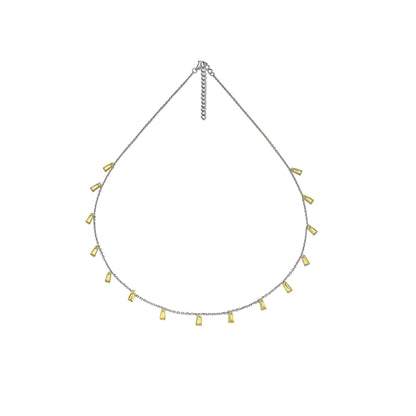 925 Silver Necklace with Dazzling Yellow Crystal Charms
