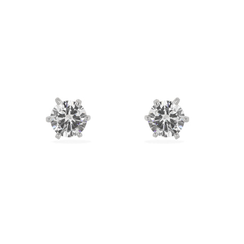 Elegant 925 Silver Solitaire Stud Earrings