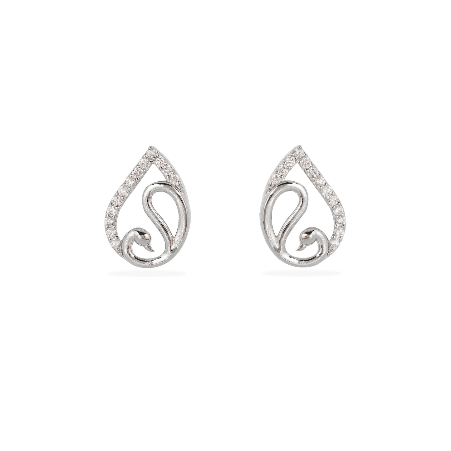 Elegant Swirl 925 Silver Stud Earrings”