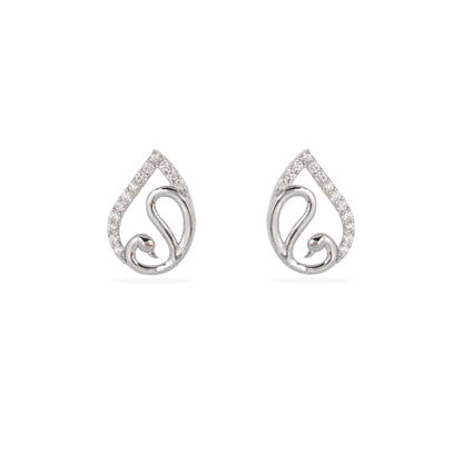 Elegant Swirl 925 Silver Stud Earrings”
