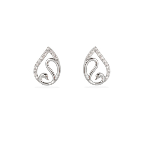 Elegant Swirl 925 Silver Stud Earrings”