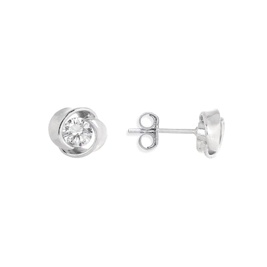 925 Silver cubic zircon studded stud for her