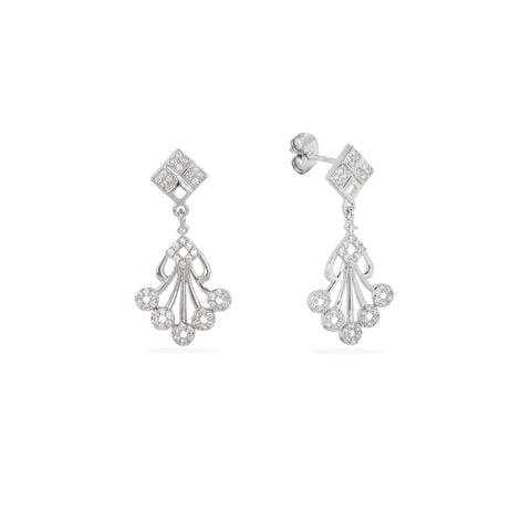 Elegant 925 Silver Chandelier Earrings with Sparkling Stones