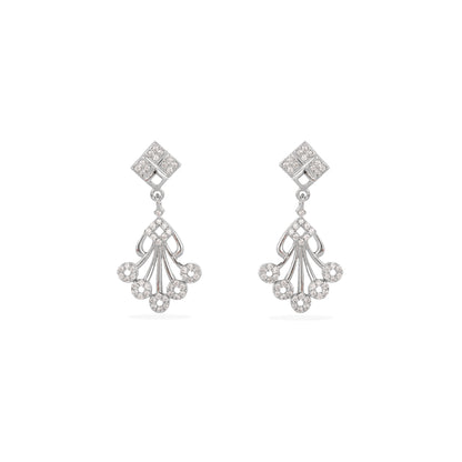 Elegant 925 Silver Chandelier Earrings with Sparkling Stones