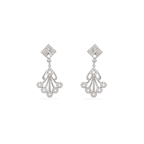 Elegant 925 Silver Chandelier Earrings with Sparkling Stones