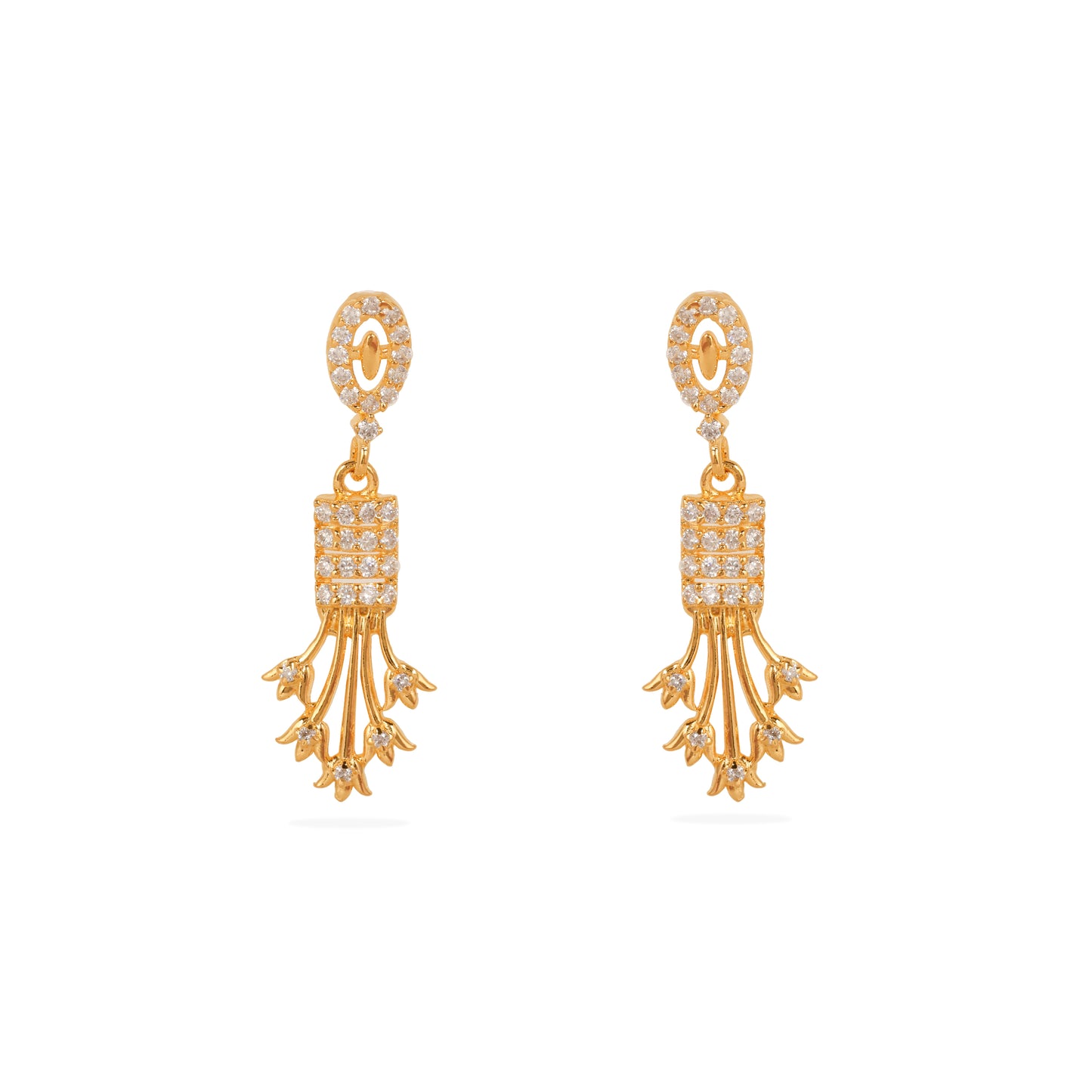 Dazzling Gold-Plated 925 Silver Drop Earrings