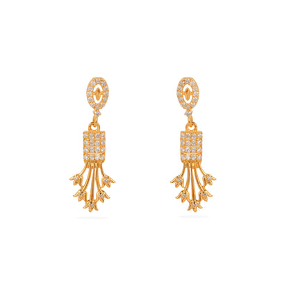 Dazzling Gold-Plated 925 Silver Drop Earrings
