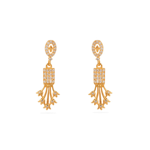 Dazzling Gold-Plated 925 Silver Drop Earrings