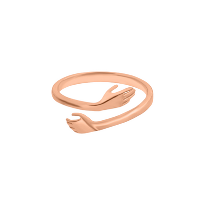 925 SILVER GOLD PLATED  HUG RING