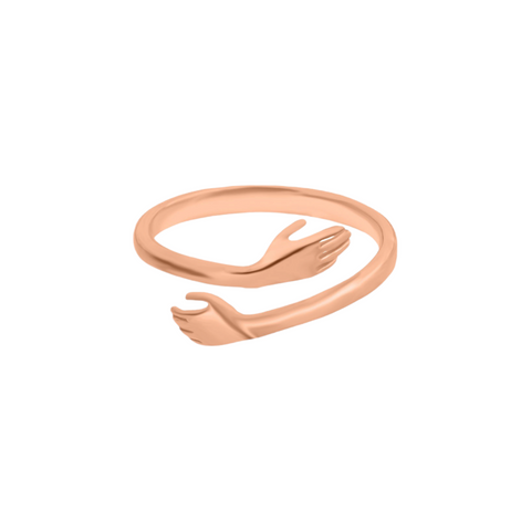 925 SILVER GOLD PLATED  HUG RING