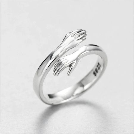 925 SILVER GOLD PLATED  HUG RING