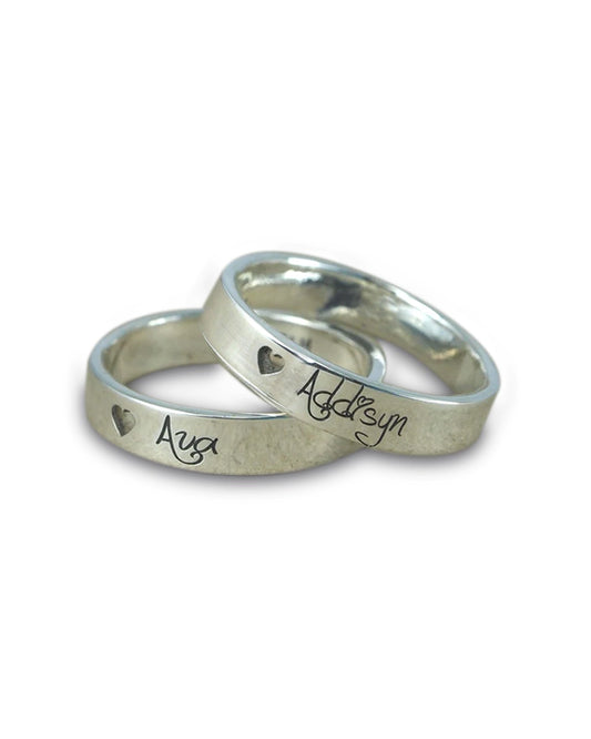 Personalised 925 Sterling Silver Promise Couple Rings