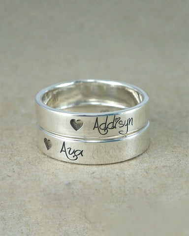 Personalised 925 Sterling Silver Promise Couple Rings