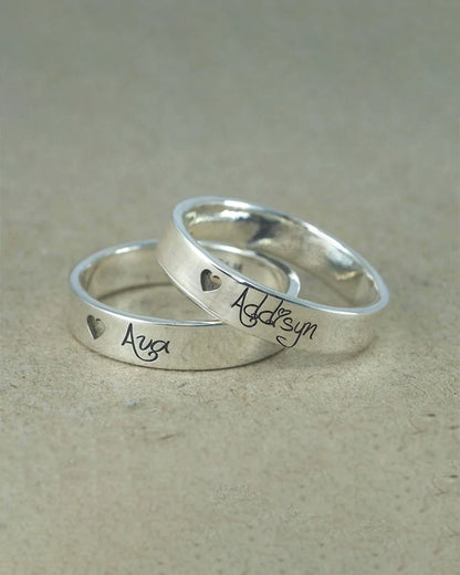 Personalised 925 Sterling Silver Promise Couple Rings