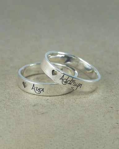 Personalised 925 Sterling Silver Promise Couple Rings