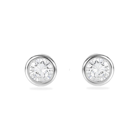 925 Sterling Silver Unisex Zirconia Stone South Screw Stud