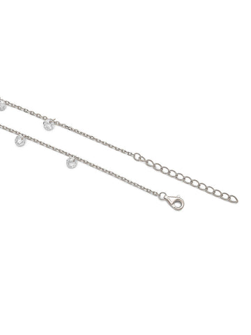 925 Silver cystal queen anklets