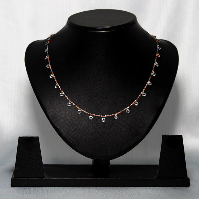 925 silver swarvoski crystal queen chain plated with rose gold