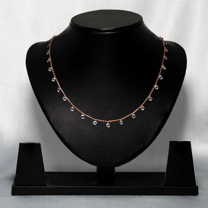 925 silver swarvoski crystal queen chain plated with rose gold