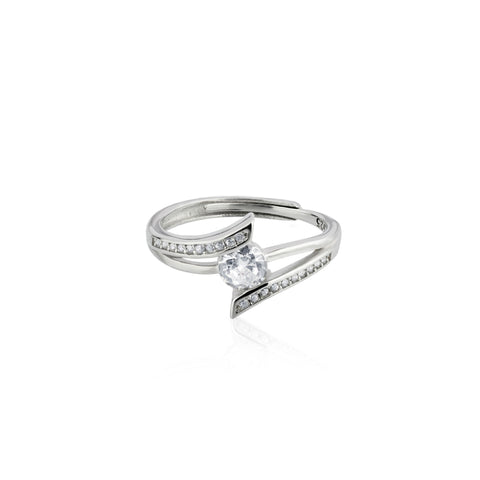 925 SILVER ZIRCON STUDDED RING