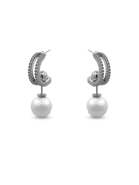 SILVER 4IN1 EARRINGS FOR HER