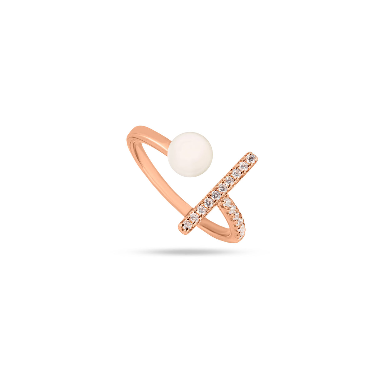 Rose Gold Pearl Ring