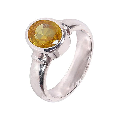 SEMI PRECIOUS YELLOW SAPPHIRE ZODIAC RING