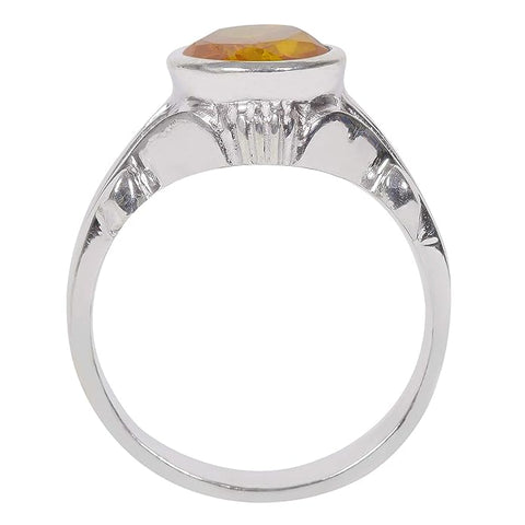 SEMI PRECIOUS YELLOW SAPPHIRE ZODIAC RING FOR HIM