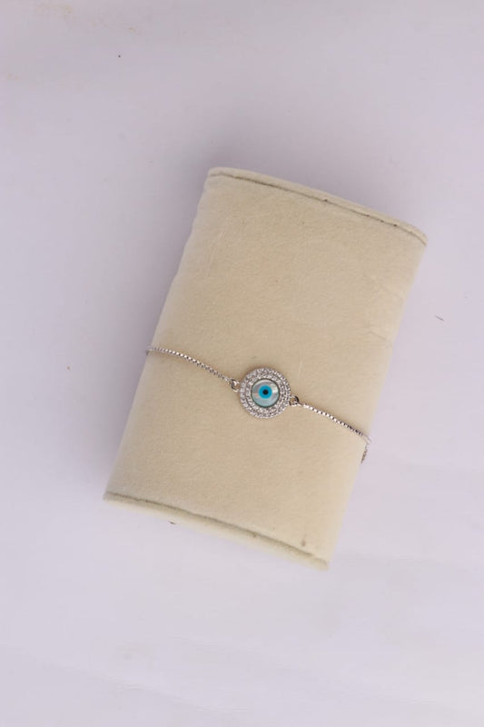 925 SILVER ADJUSTABLE EVIL EYE BRACELET