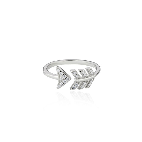 Silver Bow And Arrow Ring