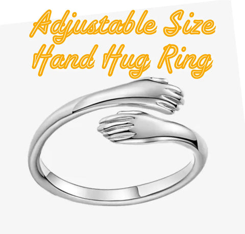 925 Silver Adustable Hug Ring for her – Deflossysilver