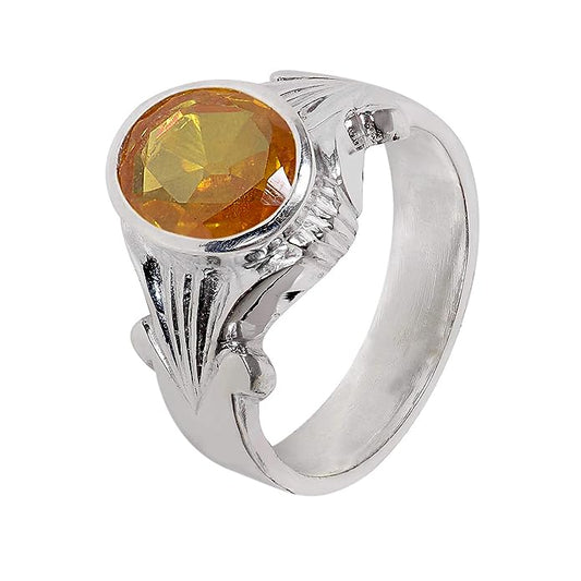 SEMI PRECIOUS YELLOW SAPPHIRE ZODIAC RING FOR HIM