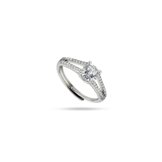 ZIRCONIA STUDDED SILVER RING