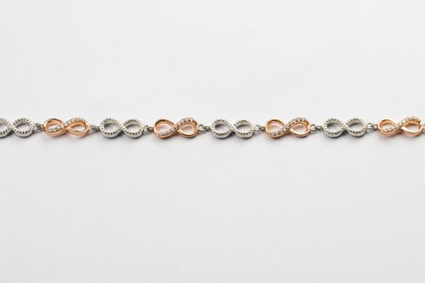 SILVER TWO TONE INFINITY BRACELET