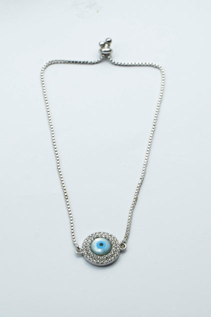 925 SILVER ADJUSTABLE EVIL EYE BRACELET