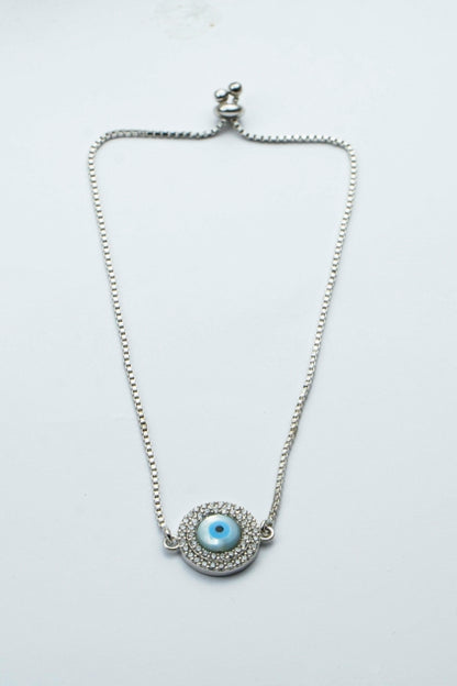 925 SILVER ADJUSTABLE EVIL EYE BRACELET