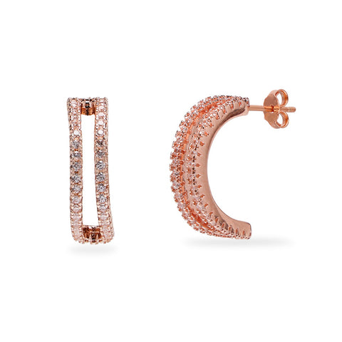 SILVER ROSEGOLD PLATED 4IN1 EARRINGS FOR HER