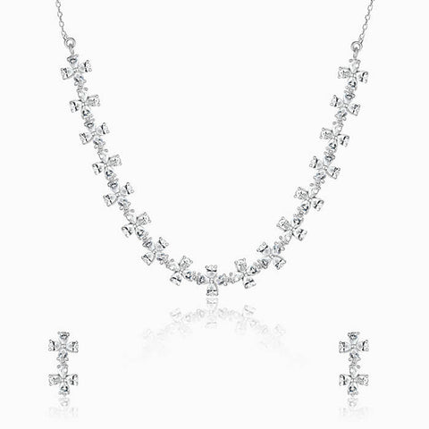 Cubic zirconia studded necklace