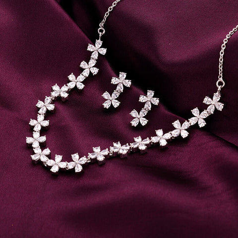 Cubic zirconia studded necklace