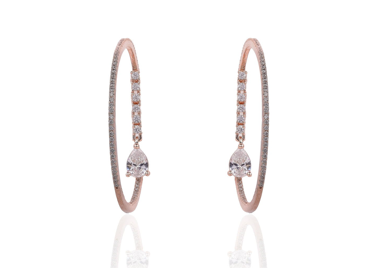 SILVER ROSE GOLD HOOPS