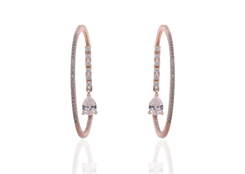 SILVER ROSE GOLD HOOPS