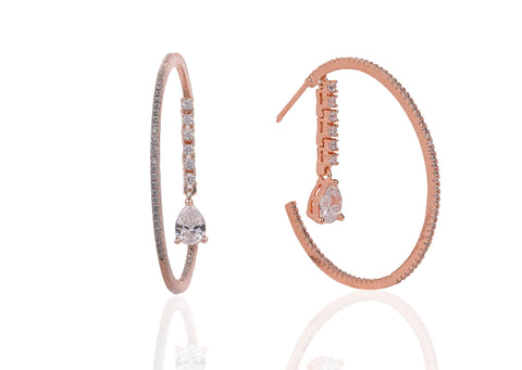 SILVER ROSE GOLD HOOPS