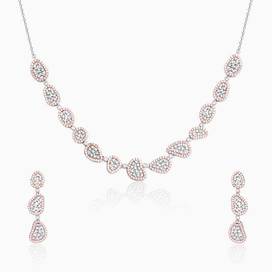 Rose gold cut design necklace