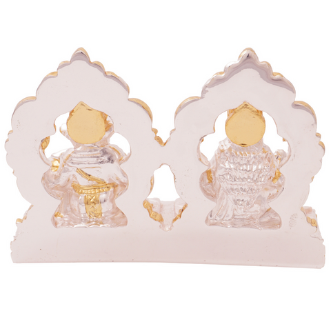 SILVER & GOLD COATED GANESHA AND LAKSHMI IDOL