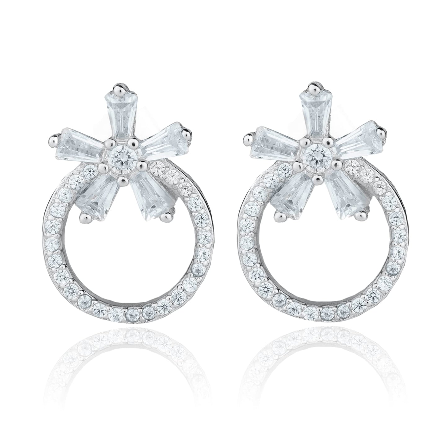 SILVER CUBIC ZIRCONIA STUD FOR HER